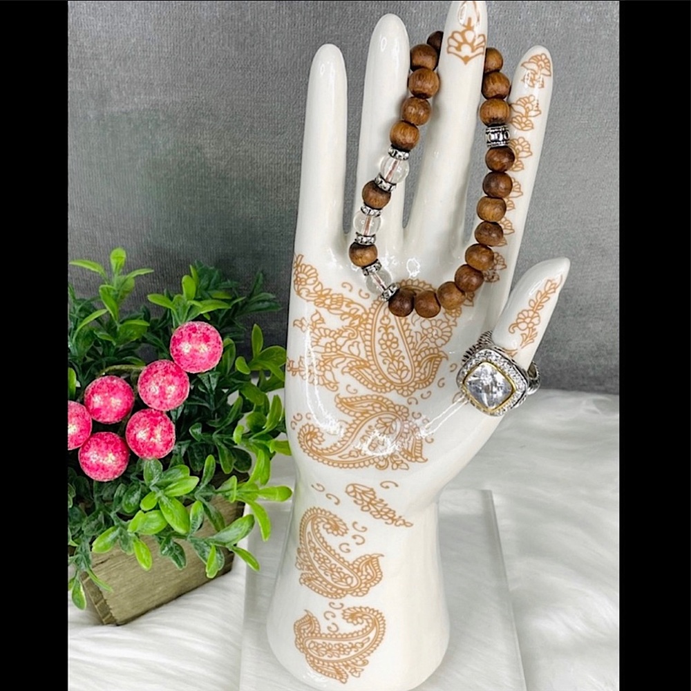 ☀️SOLD JEWELRY HOLDER Hand Decor Boho Display Tattooed henna hand jewelry disp - Picture 1 of 12